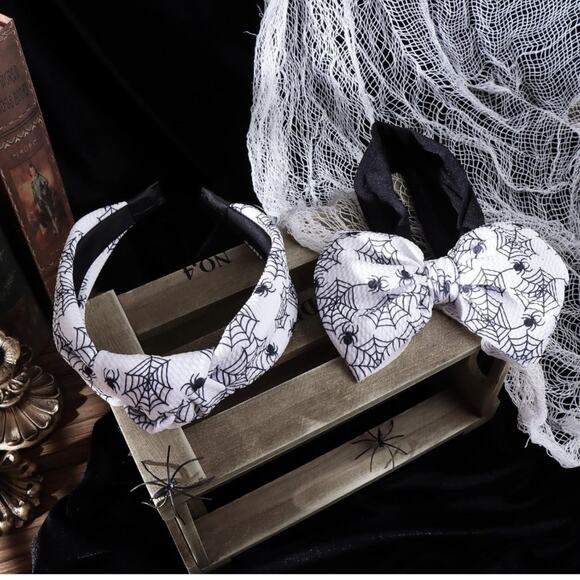 Headband and Bow Set Spiders Halloween Decor for the Hair - Picture 6 of 6